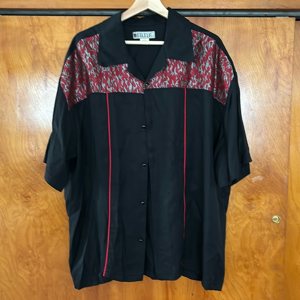 Retro black button down